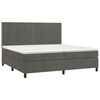 vidaXL Posteľn&yacute; r&aacute;m boxspring s matracom tmavosiv&yacute; 200x200 cm zamat