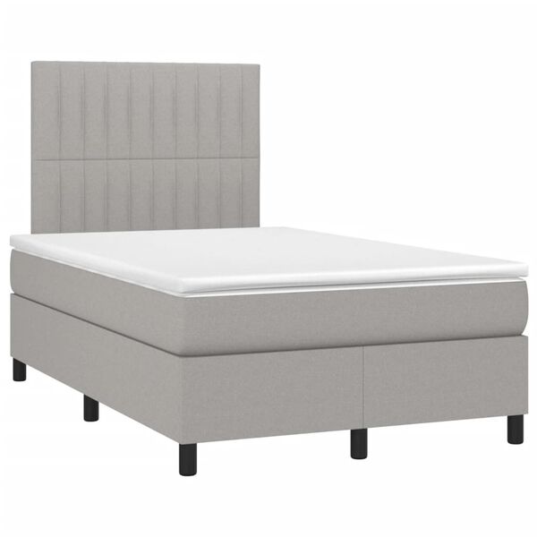 vidaXL Boxspring posteľ s matracom bledosiv&aacute; 120x190 cm l&aacute;tka