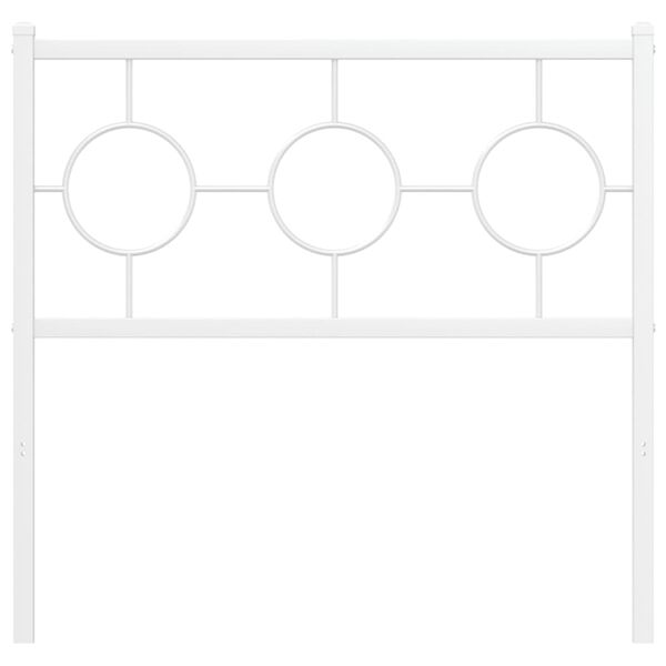 vidaXL Kovov&eacute; n&aacute;hradn&eacute; čelo postele biele 90 cm