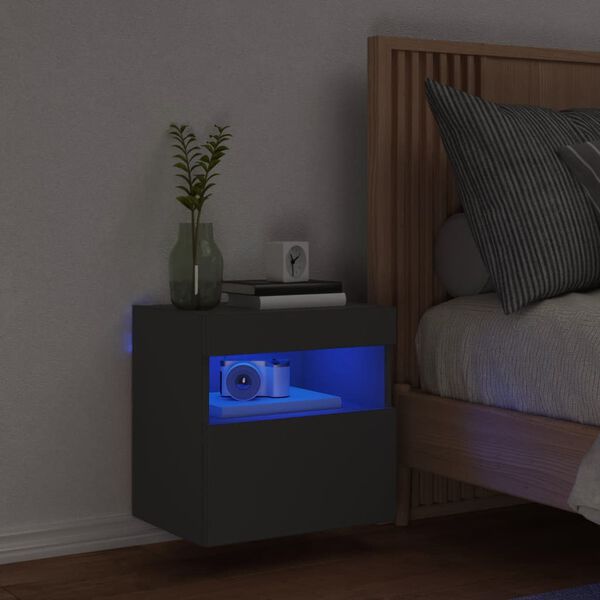 vidaXL TV n&aacute;stenn&aacute; skrinka s LED svetlami čierna 40x30x40 cm