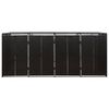 vidaXL Ohrada na štyri odpadkové koše čierna 274x80x117 cm polyratan