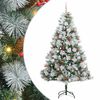 vidaXL Umel&yacute; vianočn&yacute; stromček Zelen&aacute; a biela 210 cm PVC, kov a plast