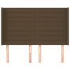 vidaXL Čelo postele so z&aacute;hybmi tmavohned&eacute; 147x16x118/128 cm l&aacute;tka