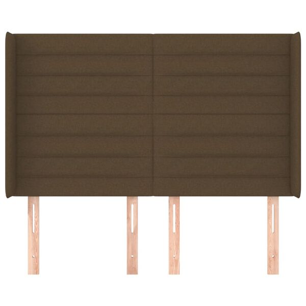 vidaXL Čelo postele so z&aacute;hybmi tmavohned&eacute; 147x16x118/128 cm l&aacute;tka