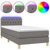 vidaXL Posteľ boxsping s matracom a LED tmavosiv&aacute; 100x200 cm l&aacute;tka