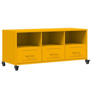 vidaXL TV skrinka horčicovožlt&aacute; 100,5x39x43,5 cm oceľ