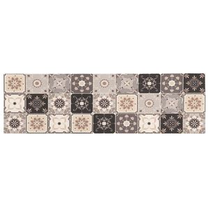 vidaXL Kuchynsk&yacute; koberec Sivob&eacute;žov&aacute; mozaika 150 x 45 cm 100% polyamid