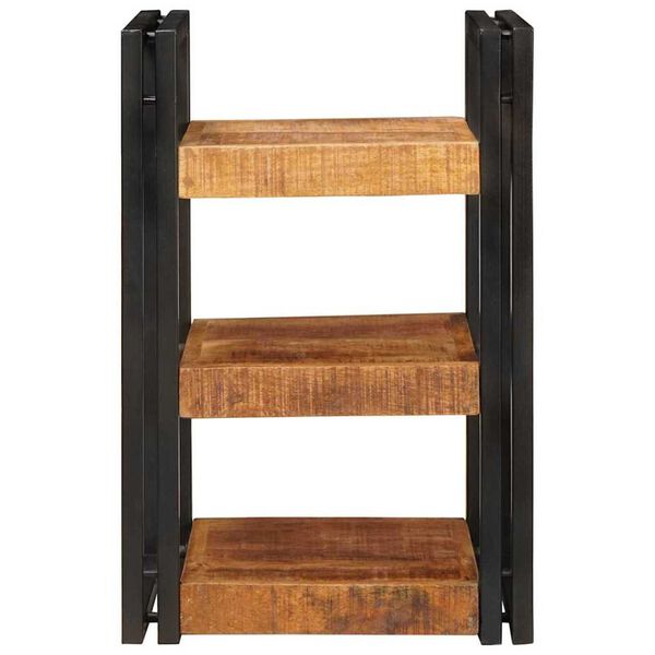 vidaXL Nočný stolík Hnedá a čierna 38 x 33 x 58 cm Masívne mango drevo