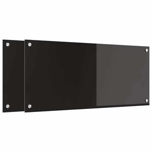 vidaXL Kuchynský backsplash Čierna 90 x 40 cm tvrdené sklo