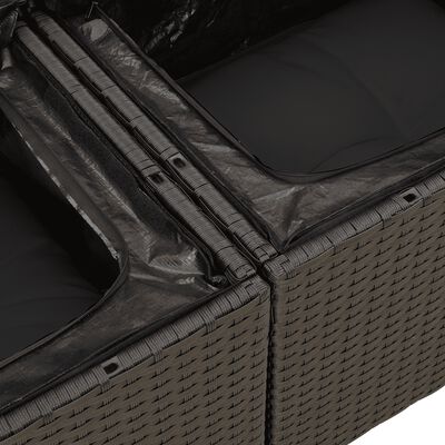 vidaXL 4-dielna záhradná sedacia súprava s podložkami čierna polyratan