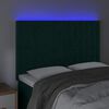 vidaXL Čelo postele s LED tmavozelen&eacute; 144x5x118/128 cm zamat