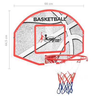 vidaXL 5-dielna sada basketbalového koša na stenu s doskou 66x44,5 cm