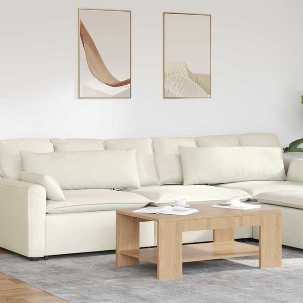 vidaXL Vankúše na pohovku 2 pcs Krémová 120 x 40 cm Kordúrová tkanina