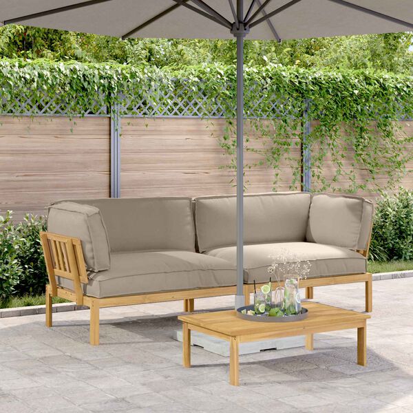 vidaXL Sada pohoviek s vank&uacute;&scaron;om 2 pcs Sivohned&aacute; Pevn&eacute; ak&aacute;ciov&eacute; drevo