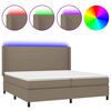 vidaXL Posteľ boxsping s matracom a LED sivohned&aacute; 200x200 cm l&aacute;tka