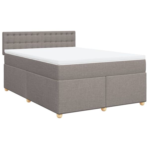 vidaXL Posteľn&yacute; r&aacute;m boxspring s matracom sivohned 140x200 cm l&aacute;tka