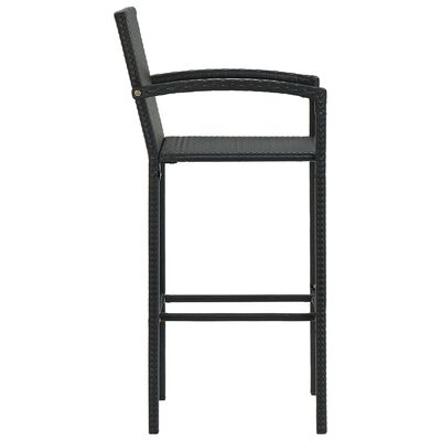 vidaXL Barové stoličky 2 ks čierne polyratan