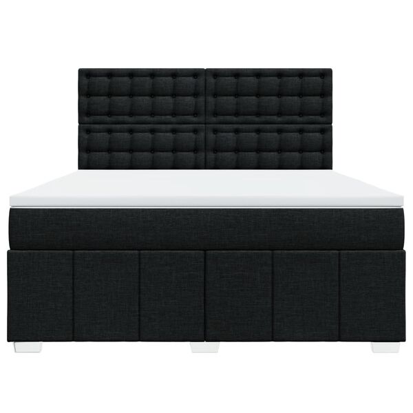 vidaXL Posteľn&yacute; r&aacute;m boxspring s matracom čierny 180x200 cm l&aacute;tka