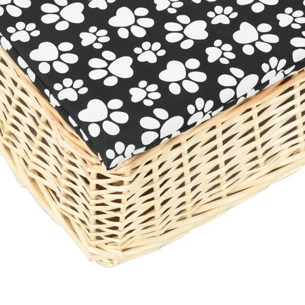 vidaXL Pelech pre psa s vank&uacute;&scaron;om 110x75x15 cm pr&iacute;rodn&aacute; vŕba ploch&yacute; dizajn