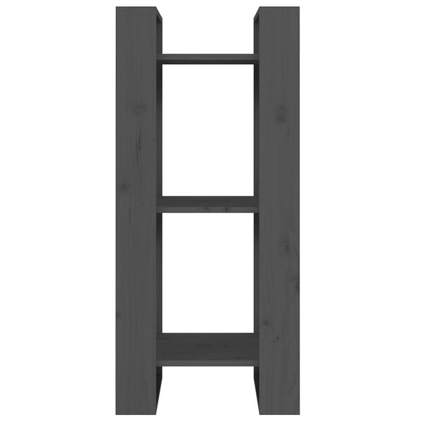vidaXL Knižnica/deliaca stena sivá 41x35x91 cm masívna borovica