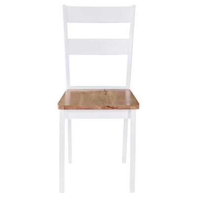 vidaXL Jedálenské stoličky 2 ks, biele, kaučukový masív