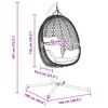 vidaXL Závesné kreslo vajíčko Antracitová a čierna 104 x 100 x 191 cm