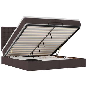 vidaXL Osmansk&yacute; r&aacute;m postele s matracmi tmavohned&aacute; 200x200 cm l&aacute;tka