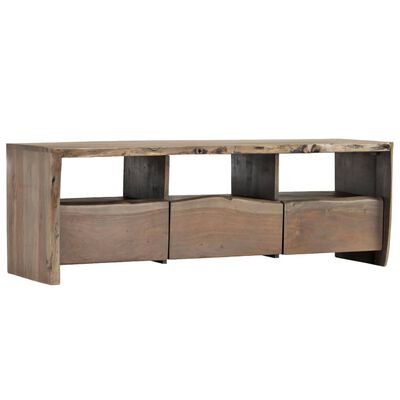 vidaXL TV stolík akáciové drevo s prirodnými hranami 120x35x40 cm
