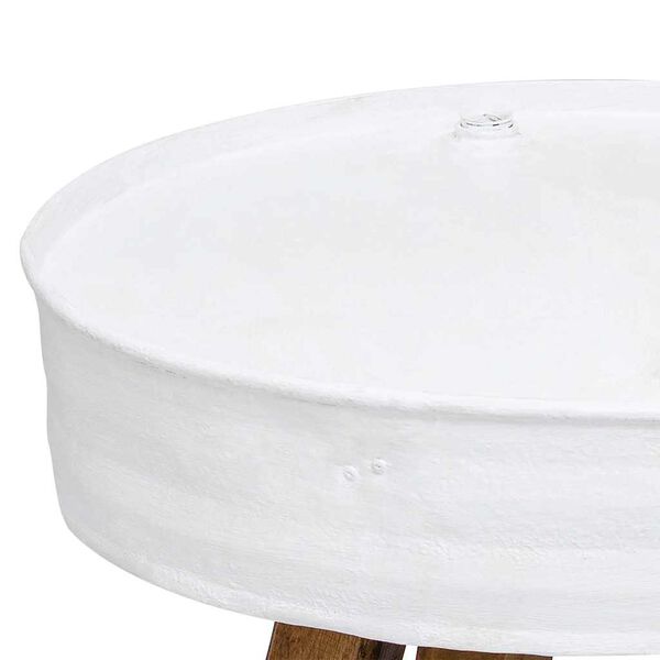 vidaXL Konferenčný stolík 60x45 cm biely masívne recyklované drevo