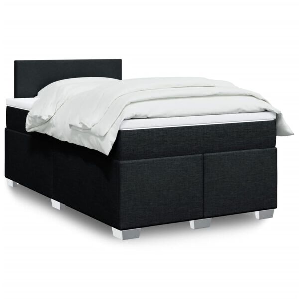 vidaXL Boxspring posteľ s matracom čierna 120x190 cm l&aacute;tka
