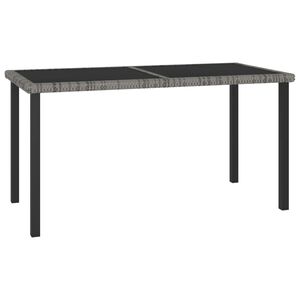 vidaXL Z&aacute;hradn&yacute; jed&aacute;lensk&yacute; st&ocirc;l siv&yacute; 140x70x73 cm polyratanov&yacute;