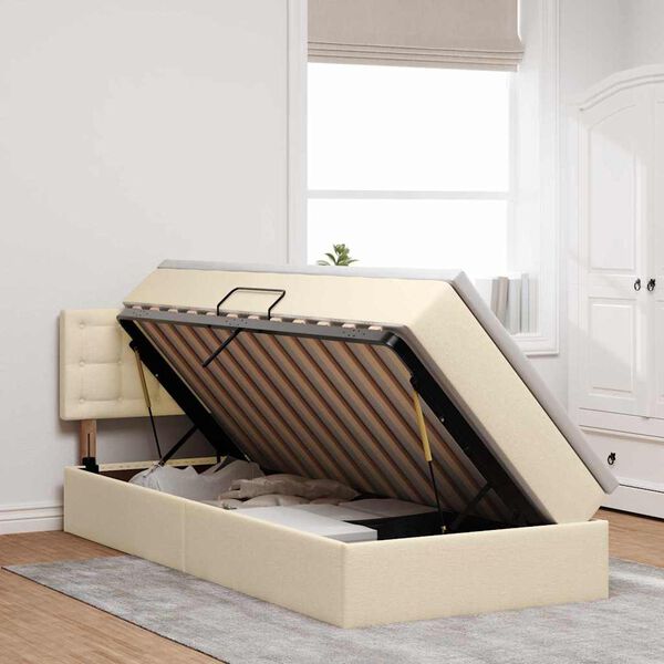 vidaXL Postel s &uacute;ložn&yacute;m prostorem a LED svetlom Kr&eacute;mov&aacute; 90 x 190 cm