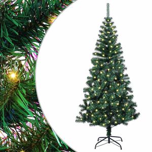 vidaXL Umel&yacute; predsvieten&yacute; vianočn&yacute; stromček Zelen&aacute; 120 cm PVC a kov