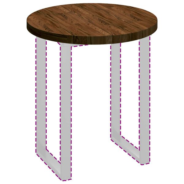 vidaXL Vrchn&aacute; doska Tmavohned&aacute; &Oslash; 70 x 4 cm Mas&iacute;vne dubov&eacute; drevo