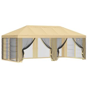 vidaXL Kryt alt&aacute;nku s bočn&yacute;mi stenami 6 x 3 m Kr&eacute;mov&aacute; Polyester 190