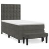 vidaXL Posteľn&yacute; r&aacute;m boxspring s matracom tmavosiv&yacute; 100x200 cm zamat
