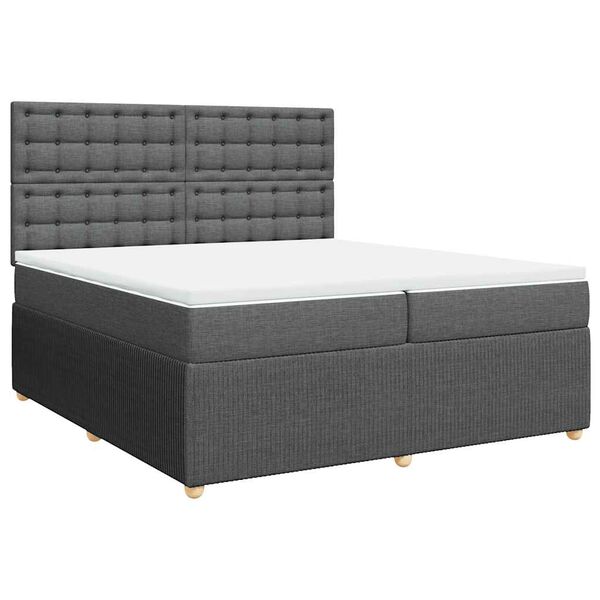 vidaXL Boxspring posteľ s matracom tmavosiv&aacute; 200x200 cm l&aacute;tka