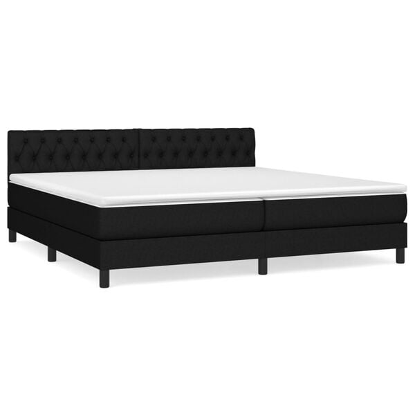 vidaXL Boxspring posteľ s matracom čierna 200x200 cm l&aacute;tka