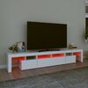 vidaXL TV skrinka s LED svetlami biela 230x36,5x40 cm