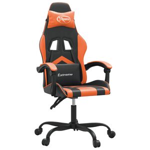 vidaXL Otočn&aacute; hern&aacute; stolička čierna a oranžov&aacute; umel&aacute; koža