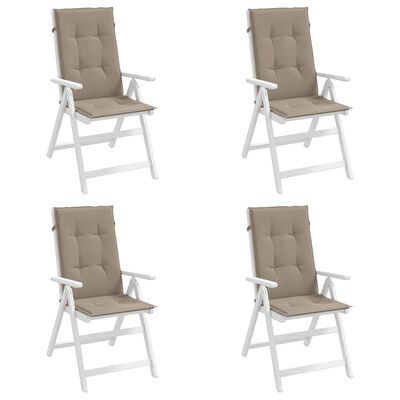 vidaXL Podložky na záhradné stoličky 4 ks, sivohnedé 120x50x3 cm