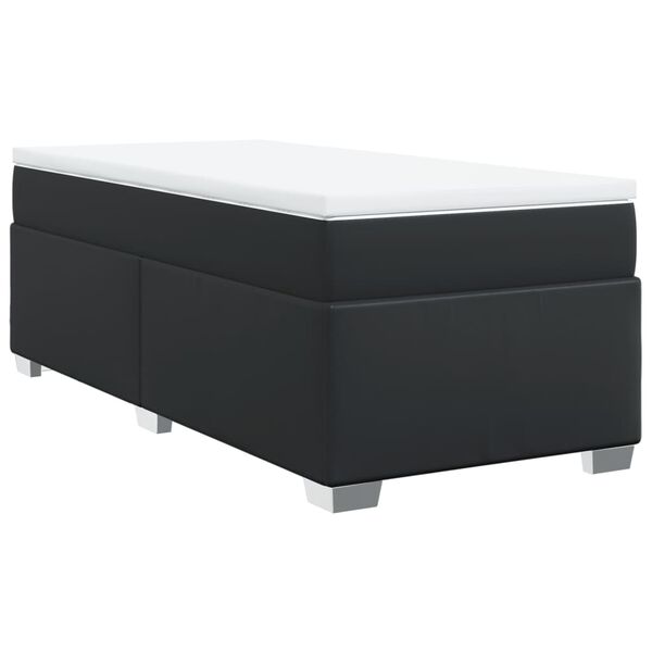 vidaXL Boxspring posteľ s matracom čierny 90x190 cm umel&aacute; koža