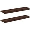 vidaXL Parapety 2 ks Tmavohned&aacute; 70 x 15 x 2 cm Mas&iacute;vne bukov&eacute; drevo