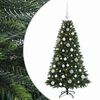 vidaXL Umel&yacute; vianočn&yacute; stromček s guľami 120 cm 150 LED Tepl&aacute; biela