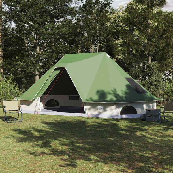 vidaXL Rodinný tipi stan so strechou Zelená 680 x 430 x 270 cm