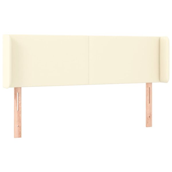 vidaXL Čelo postele so z&aacute;hybmi kr&eacute;mov&yacute; 147x16x78/88 cm umel&aacute; koža