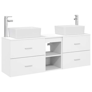 vidaXL Set kabinetov do k&uacute;peľne 3 ks Biela 136 x 35 x 80 cm