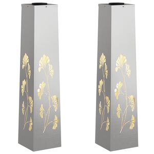 vidaXL Sol&aacute;rne LED svetlo na chodn&iacute;k 2 ks Tepl&aacute; biela 18 x 18 x 80 cm