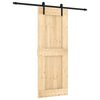 vidaXL Posuvn&eacute; dvere Pr&iacute;rodn&aacute; a čierna 80 x 210 cm