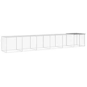 vidaXL Klietka pre kurčat&aacute; strecha bledosiv&aacute; 603x98x90 cm poz. oceľ